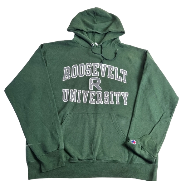 Champion Hoodie Green Roosevelt University USA Hooded Sweatshirt US  Mens Size M - Picture 3 of 10